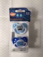 Ulubulu Glow in the Dark Ortho Pacifiers Binkys Soothers Night Owl Dream 0-6M