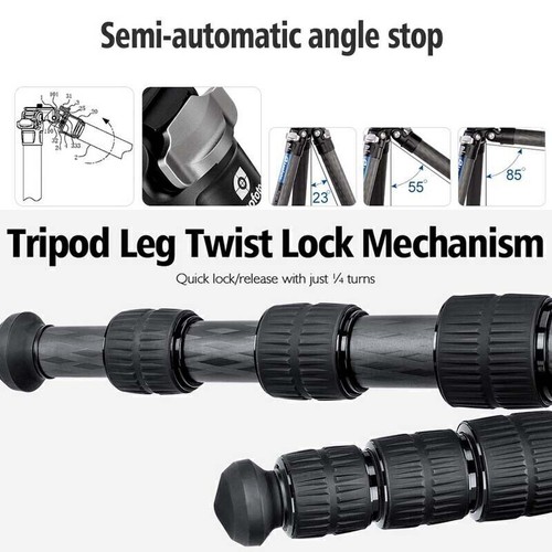 Leofoto SA-364CL+MA-30L Sport Optic And Rifle Rest Carbon Fiber Tripod - Picture 9 of 12
