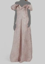  721 Rickie Freeman for Teri Jon Women's Pink Metallic Off-Shoulder Dress Size 2