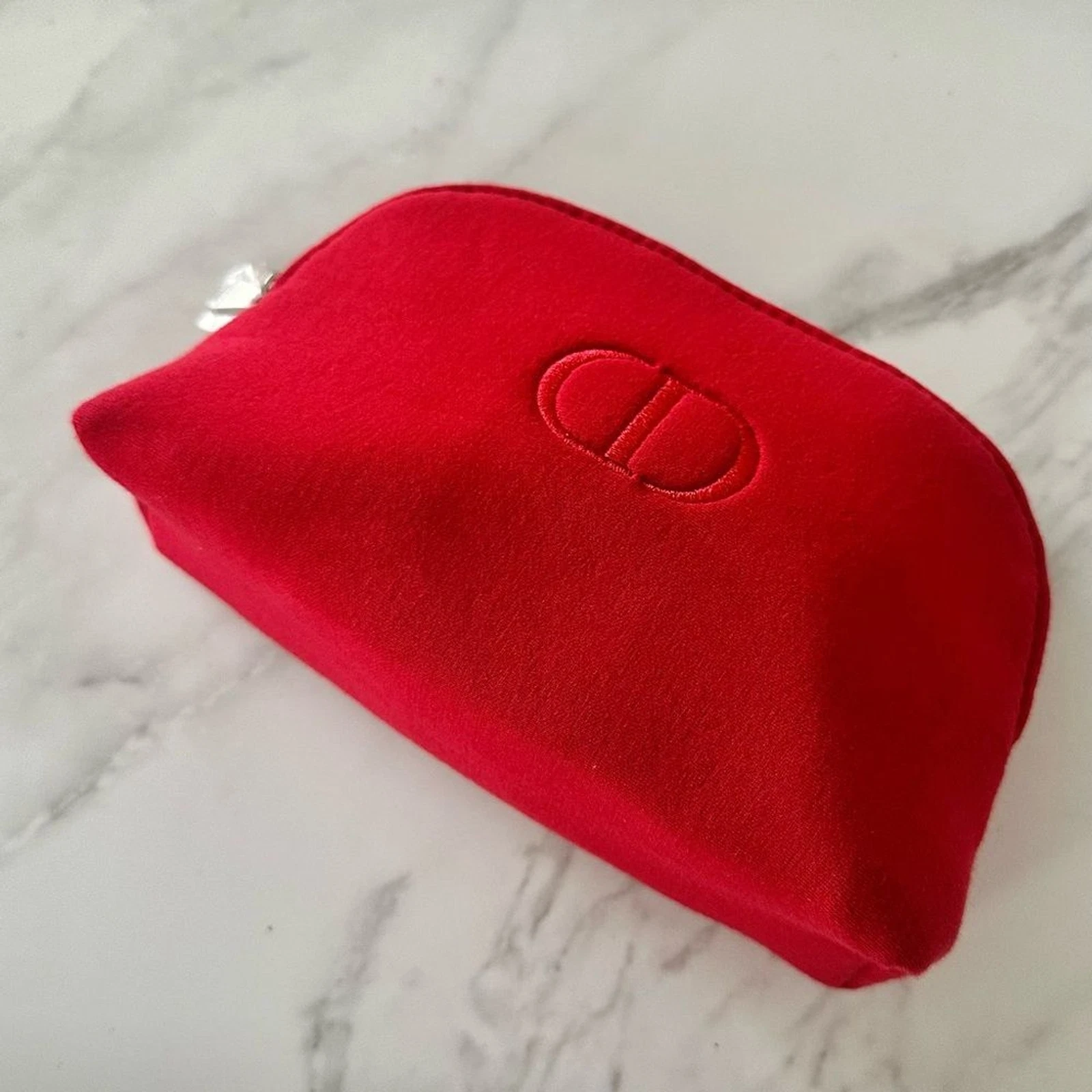 Trousse de toilette Dior étui à fermeture éclair cosmétique, rouge, neuve