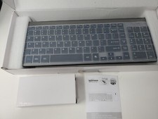 TOPMATE KM9000 ULTRA SLIM WIRELESS KEYBOARD AND MOUSE WHITE QUIET KEYS BLACK