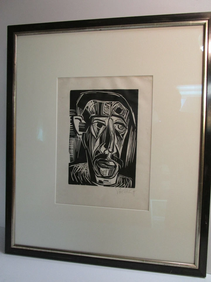 Karl Schmidt-Rotloff - 人头 (Kopf Eines Mannes)- 木刻 - 1922 — 第 4/4 张图片