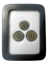 Genuine Uncleaned Ancient Roman Coins In Display Case