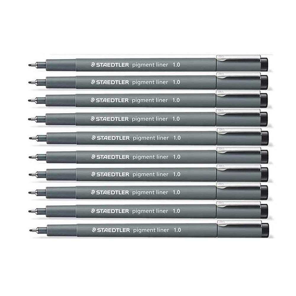 Pigment Liner 1.0mm Black Ink Fine Line Marker Box of 10