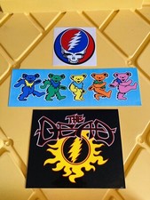 Lot of 3 GRATEFUL DEAD 3/4" to 3 1/4" JERRY GARCIA Band Stickers FAST FREE 