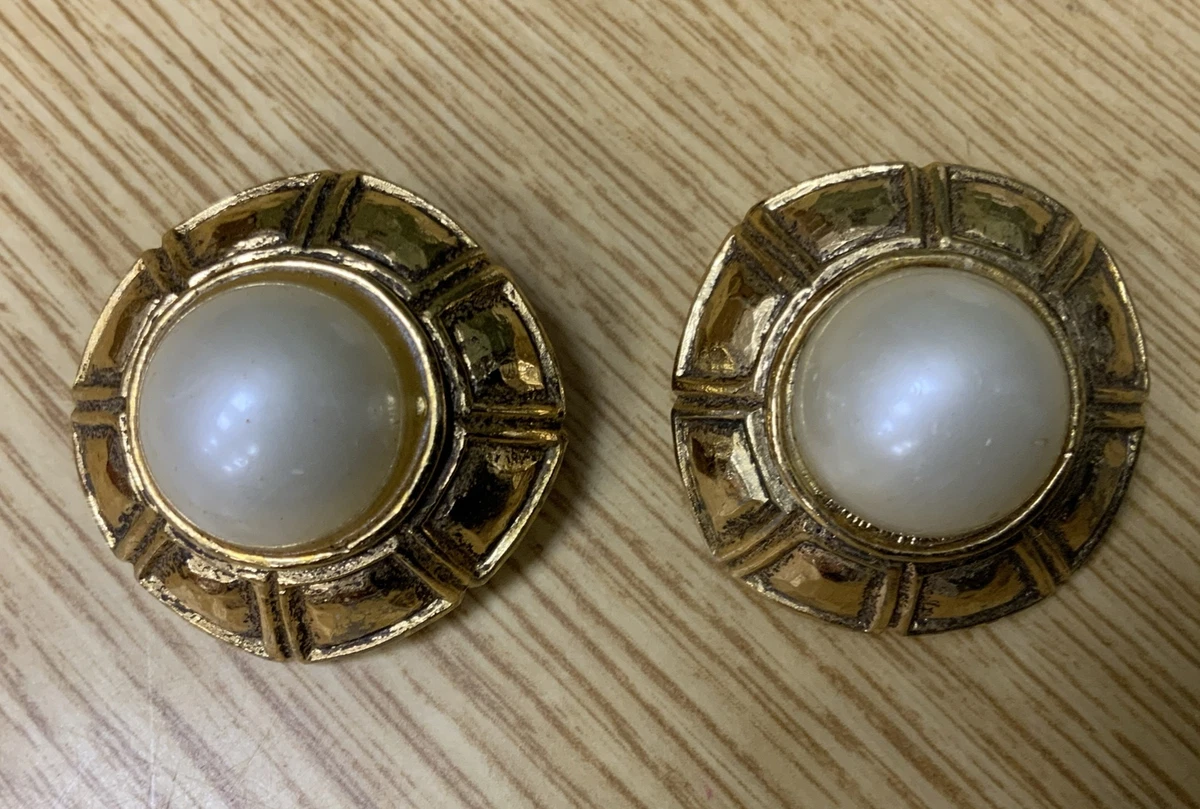 Boucles D'Oreilles Orena – Clips Doré – Créateur Couture – Très Bon État