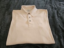 VINTAGE HUGO BOSS TWENTY Beige Long Sleeve Wide Collar Polo Shirt Medium