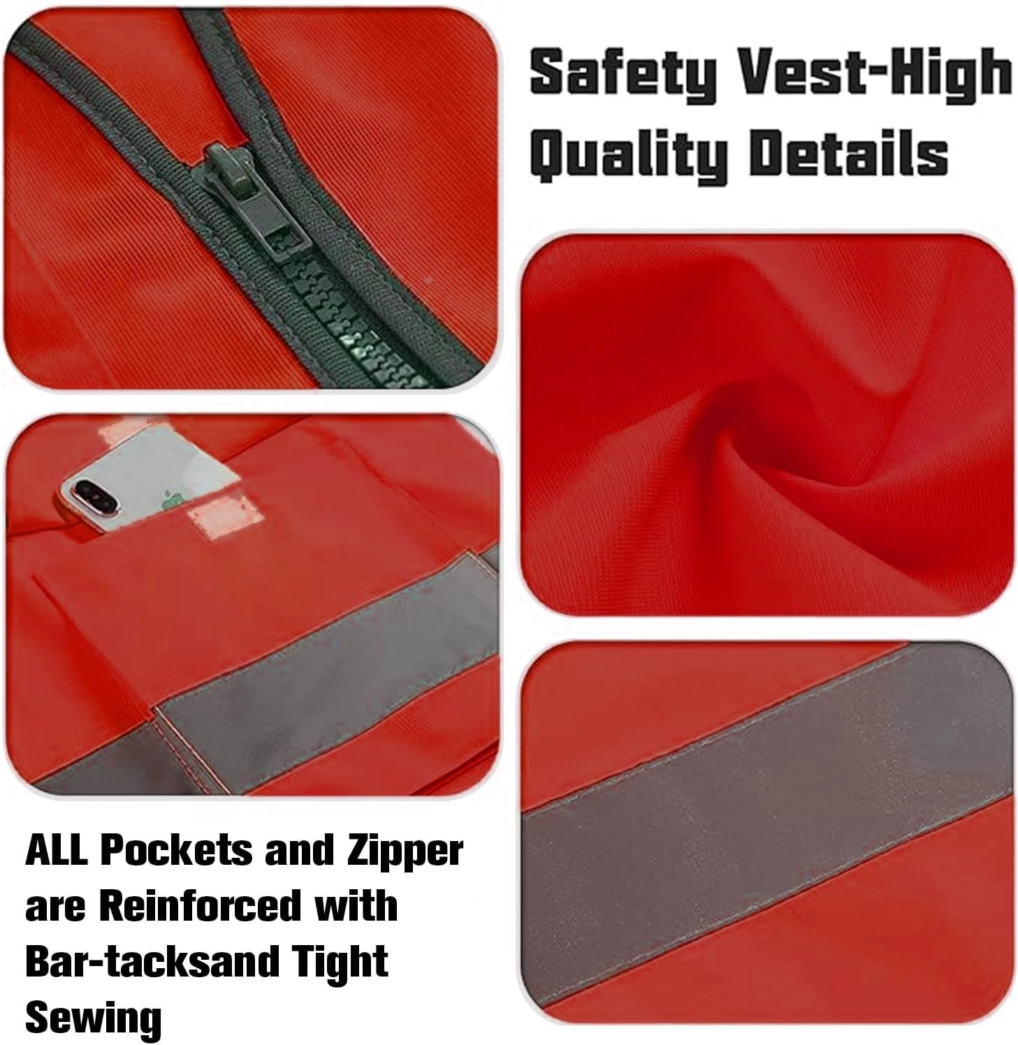 Safety Vests 20 Pack,Hi Vis Construction Vest with 5 Pockets image 3