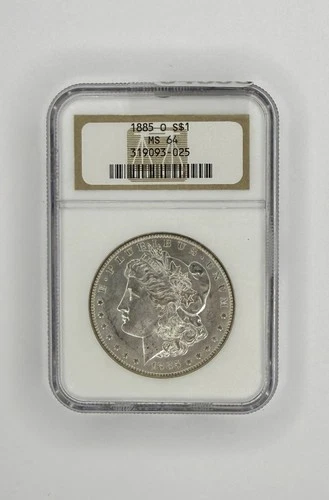 1885-O MORGAN SILVER DOLLAR  MS-64 New Orleans NGC *Old Brown NGC Holder*