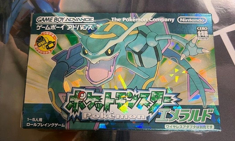 Pokémon Emerald GBA Game Boy Advance With Box & Manual, RSE, Rayquaza, Used