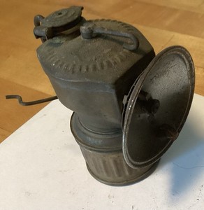 VINTAGE Brass *Carbide Head Lamp *Coal Miners ANTIQUE *light *headlight