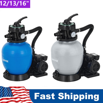 Sand Filter Above Ground with 1HP 3/4HP 1/2HP Pool Pump 2642 3962 GPH 7Way Valve
