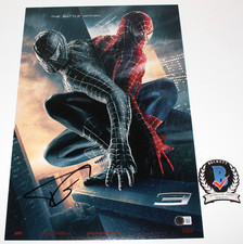 TOPHER GRACE SIGNED 'SPIDER-MAN 3' 12x18 MOVIE POSTER VENOM BECKETT BAS COA