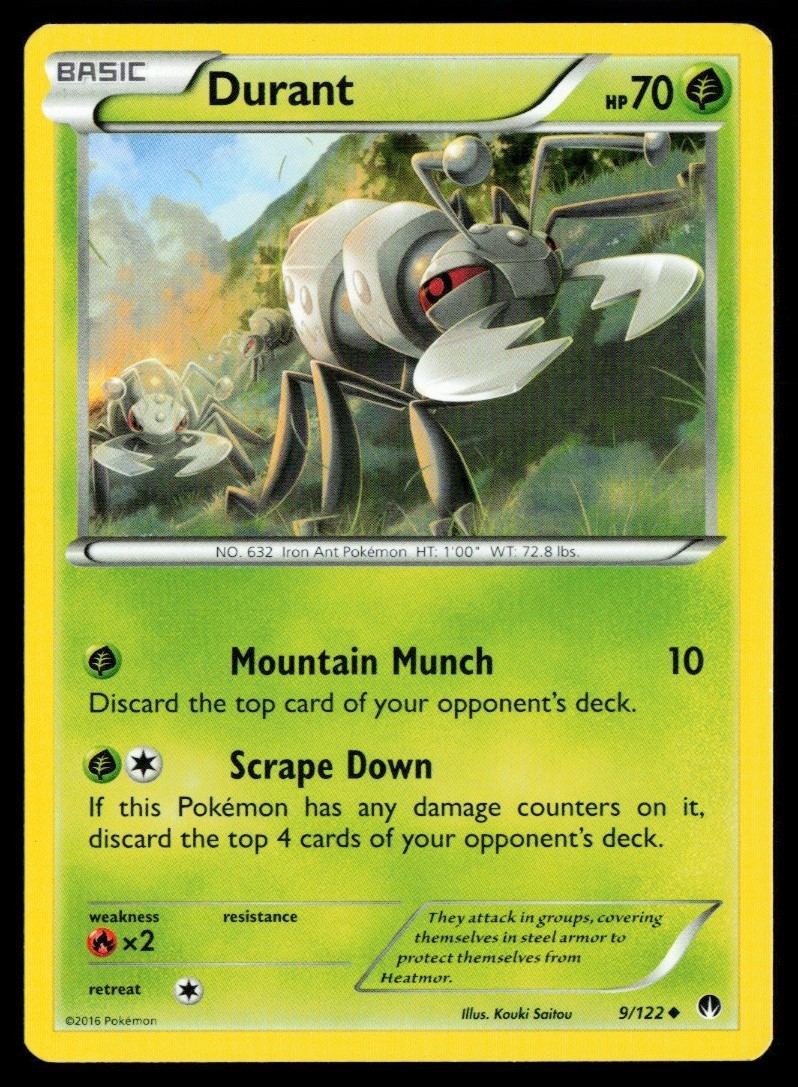 2016 XY - BREAKpoint Durant #9 Non Holo Pokemon Card