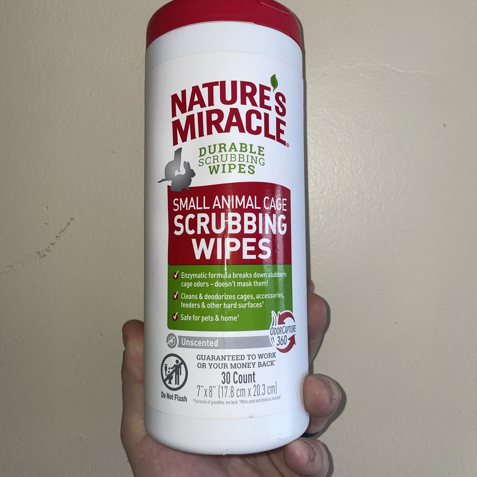 Nature&rsquo;s Miracle Small Animal Cage Scrubbing Wipes 30Ct 30 count 