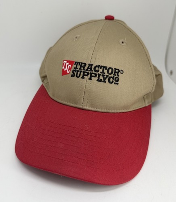#ad Tractor Supply Co Red Beige Ball Cap Hat Adjustable $10.49