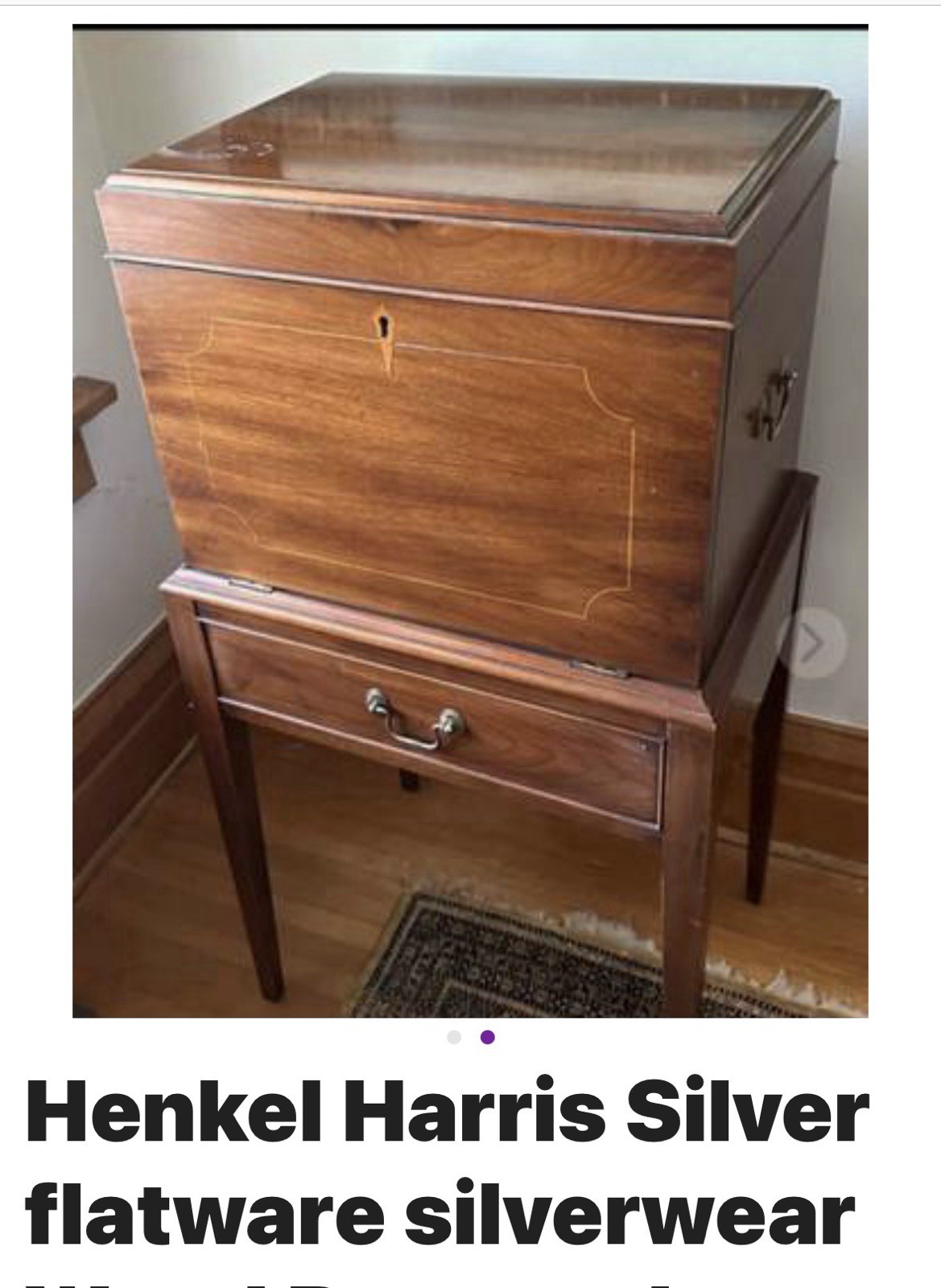 Virginia Galleries Henkel Harris Silver Chest On Stand Solid American Black Waln