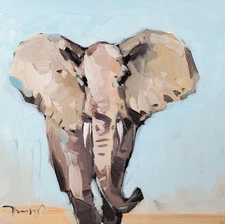 Jose Trujillo Art PRINT 16x16 Collectible Artist Painting Elephant Modern