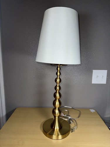 Vintage Lauren Ralph Lauren Candlestick Lamp Brass Gold Polished 32 1/2” & Shade - Picture 4 of 12