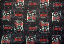 ACDC Highway To Hell black Cotton Fabric 2019-sold by the HALF YARD
