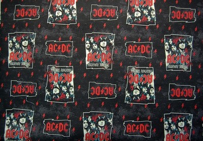 ACDC Highway To Hell black Cotton Fabric 2019-sold by the HALF YARD