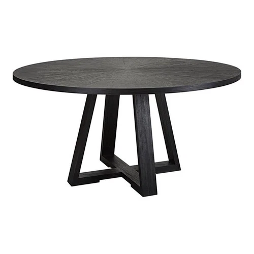 Uttermost Gidran Round Contemporary Wood Dining Table in Black - Picture 1 of 7