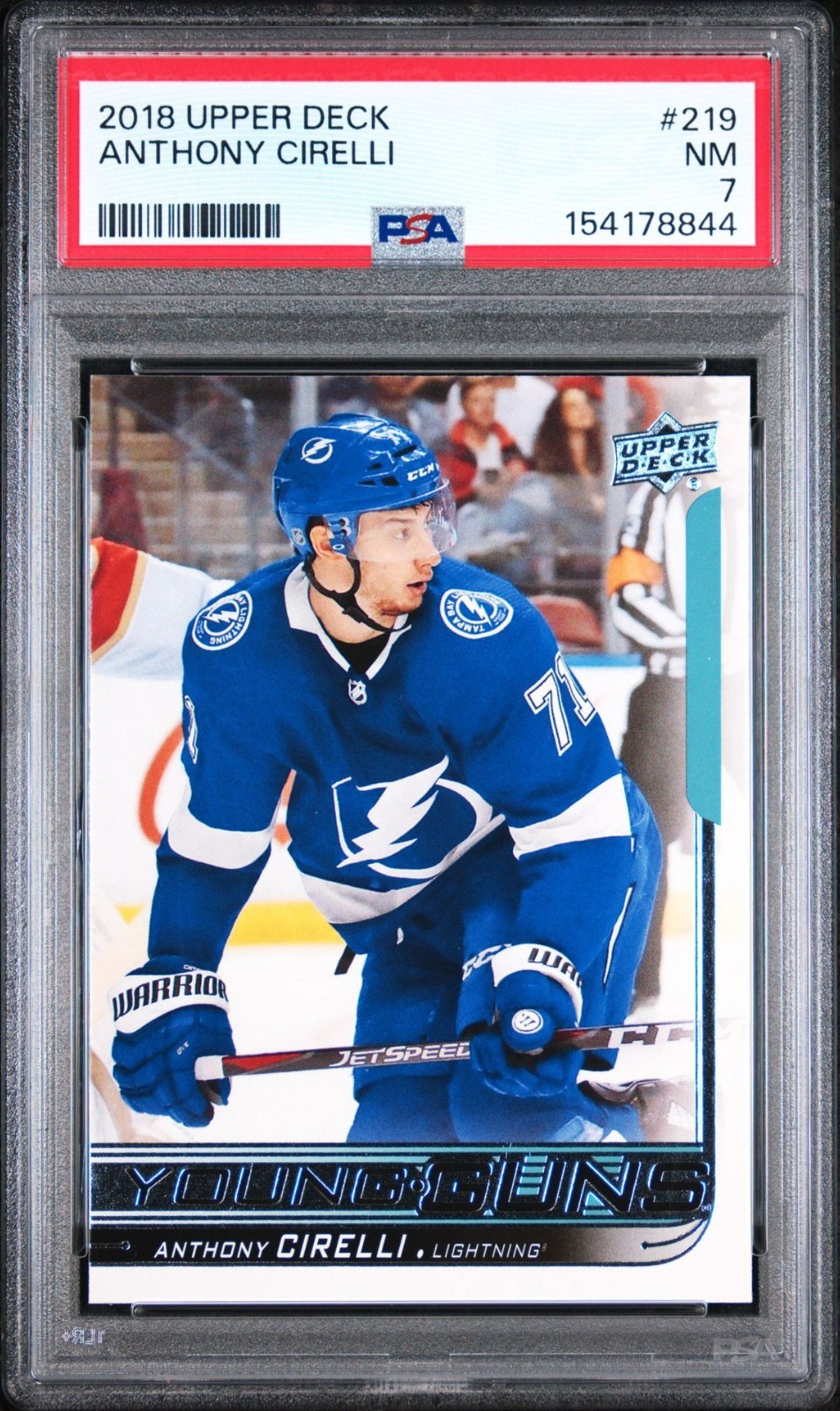 2018-19 Upper Deck #219 Anthony Cirelli Young Guns PSA 7