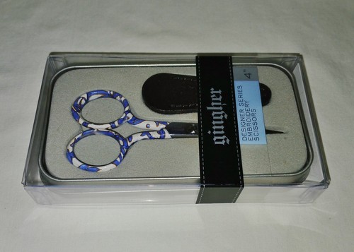 GINGHER SCISSORS DESIGNER SERIES ~ "CRISS" 4" EMBROIDERY ~ IN ORIGINAL BOX