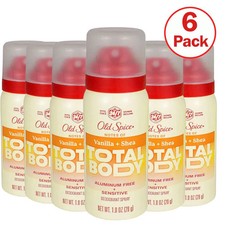 6 Pack Old Spice Whole Body Deodorant Spray for Men,