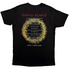 David Bowie T Shirt LiveandWell.com Back Print new Official Mens Black