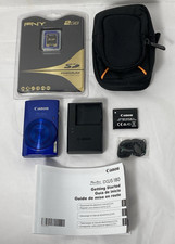 Canon PowerShot ELPH 190 IS Blue Digital Camera 20MP 10X Zoom Wi-Fi - Tested