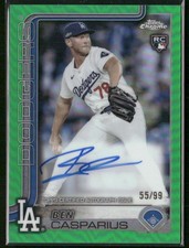 Ben Casparius 2025 Topps Chrome Green Refractor Rookie Auto #RA-BCA LAD /99