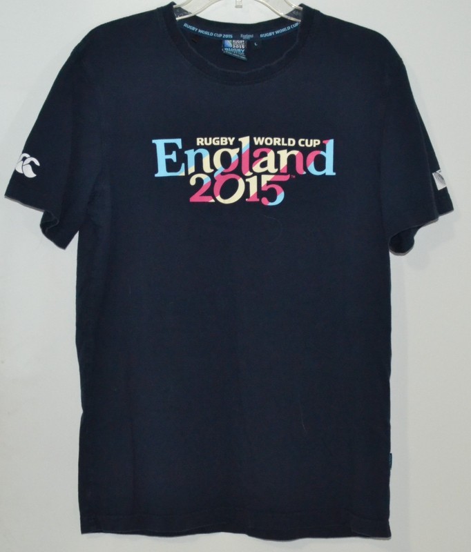 ENGLAND RUGBY WORLD CUP 2015 T-SHIRT SIZE L NAVY BLUE CCC CANTERBURY OFFICIAL