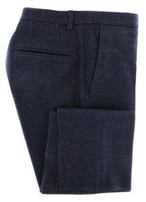 Incotex Dark Blue Check Wool Pants - Slim - 893 