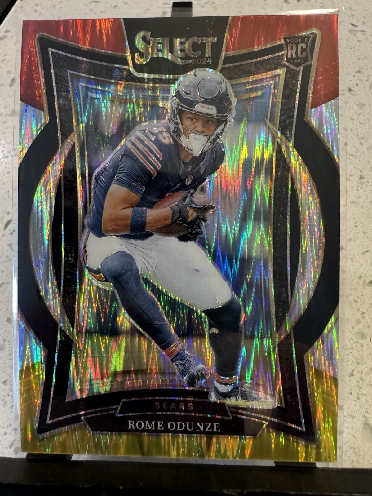 2024 Panini Select - Concourse Rome Odunze #3 Red & Yellow Shock Prizm (RC)