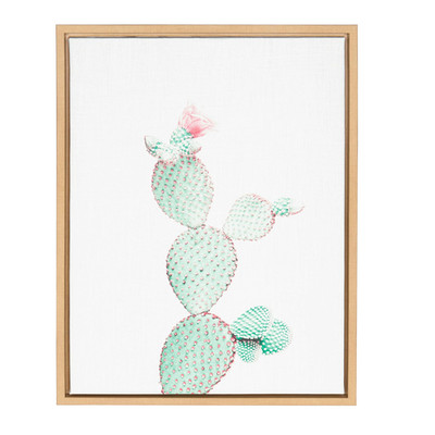 Kate And Laurel Sylvie Prickly Pear Cactus Framed Canvas Wall Art By Simon Te