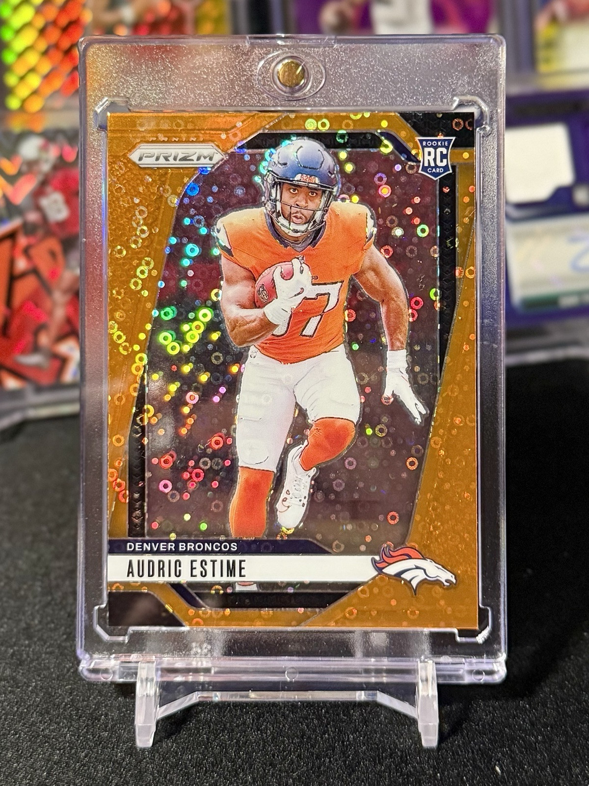 2024 Panini Prizm Audric Estime #306 Orange Disco Prizm Color Match Rookie Card