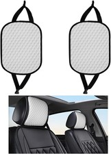 2PCS Car Headrest Cover, Dirt-Proof Washable Vehicle Seat Head Re Color: White