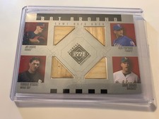 2002 UPPER DECK GAME-USED BAT TRADING CARD;THOME;A-ROD;ORDONEZ;JUSTICE;#BA-TROJ