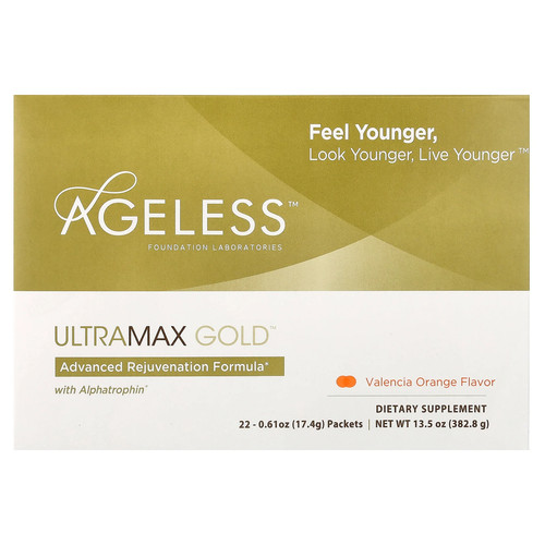 UltraMax Gold™ with Alphatrophin®, Valencia Orange, 22 Packets, 0.61 oz (17.4 g)