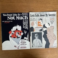 Lot~2 ukelele fox trot sheet music~JVR~Talk about my sweetie+You Don't Like It