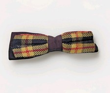 Vintage 3.5" Youth Size Ormond NYC Plaid Clip On Bowtie -A16