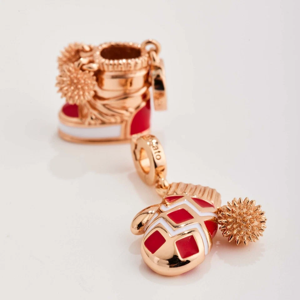 Charm ROSATO Storie in argento rosato 925 RZLE085 con smalti GUANTO - Immagine 2 di 3