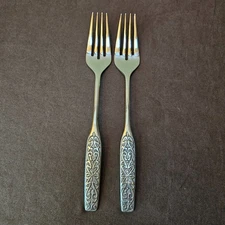 National Stainless VALINDA Flatware 7 ¾” Dinner Fork Lot of 2 Forks