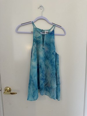 Forever New Flowy Vibrant Blue Paisley Halter Top Women's AUS 10 US 6 Sleeveless