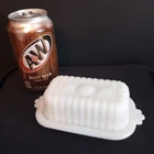 Vintage 1950'S Hazel Atlas White Milk Glass Half 1/2 Stick Butter Dish & Lid USA