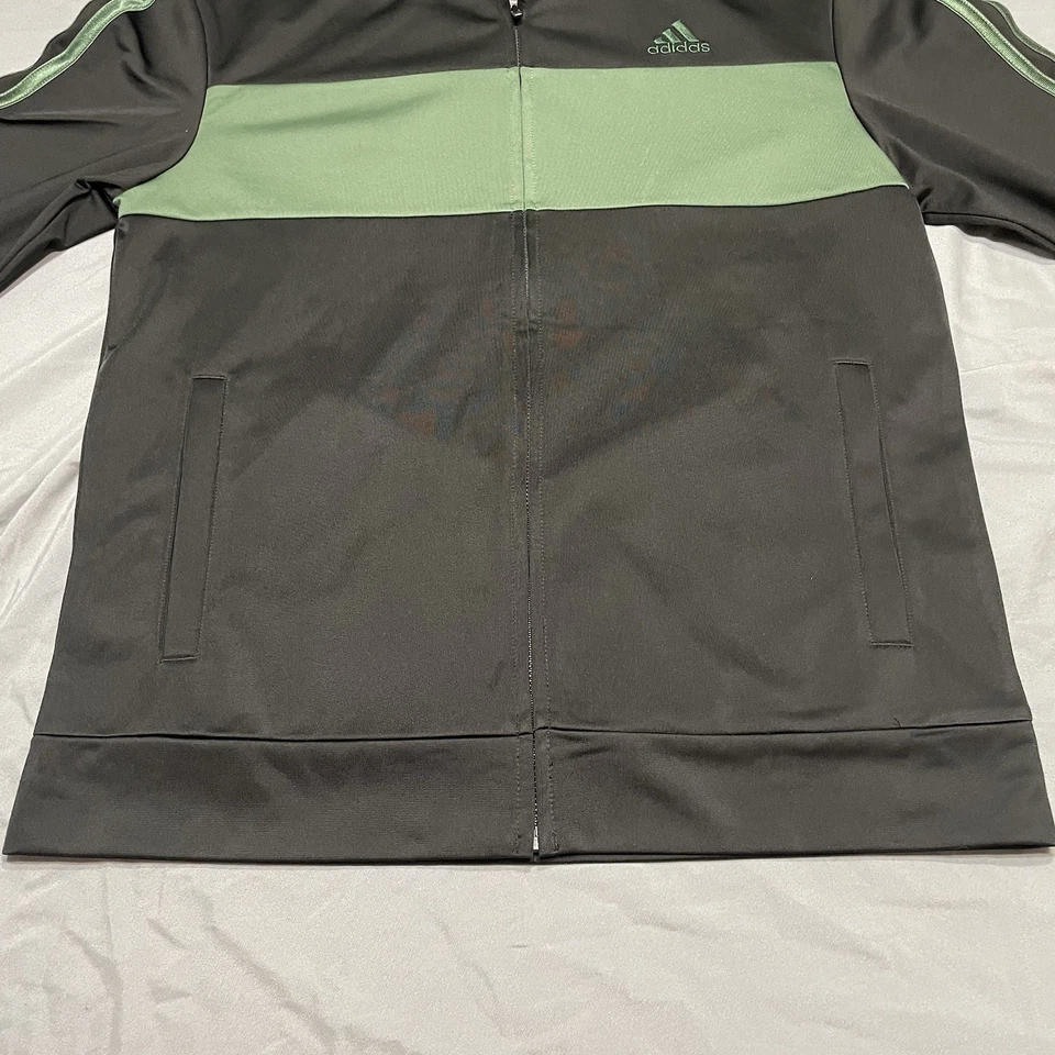 Adidas Cremallera Completa Damas Chaqueta de Pista en Negro/Verde - Talla XL Foto 3 de 4