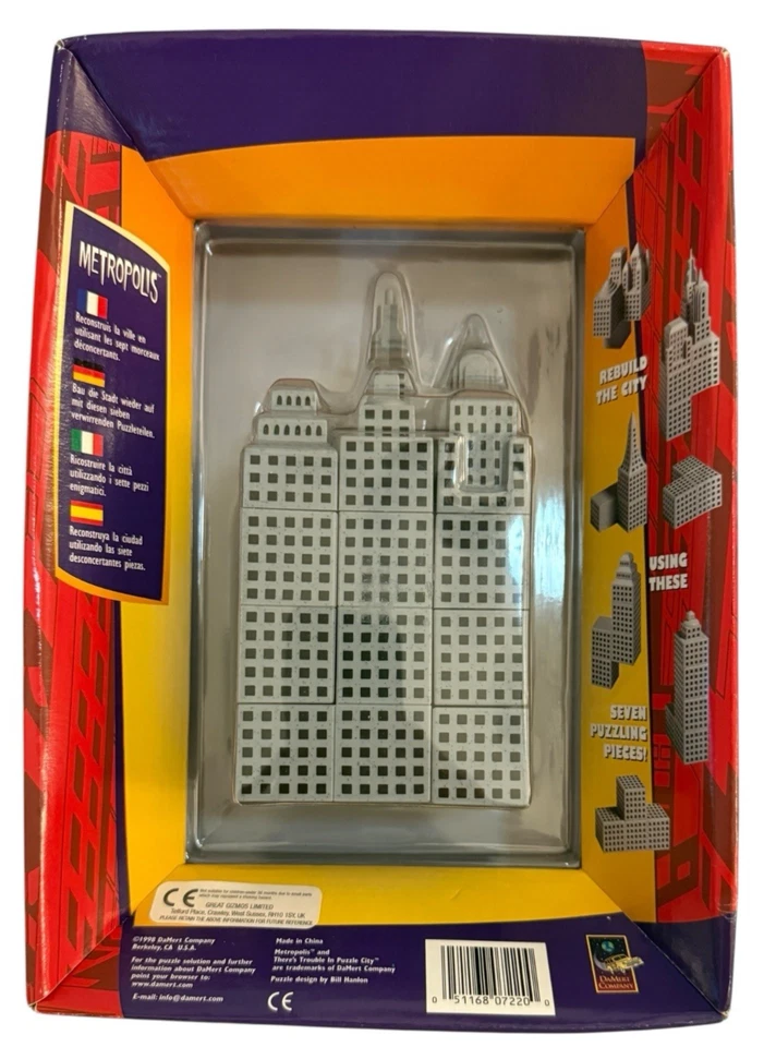 Metropolis Seven Piece Stacking Puzzle City Game 1998 DaMert Company NIB - Image 4 of 4