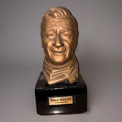 John Wayne American Bourbon Bust decanter For Whiskey. No Cork Decent Condition