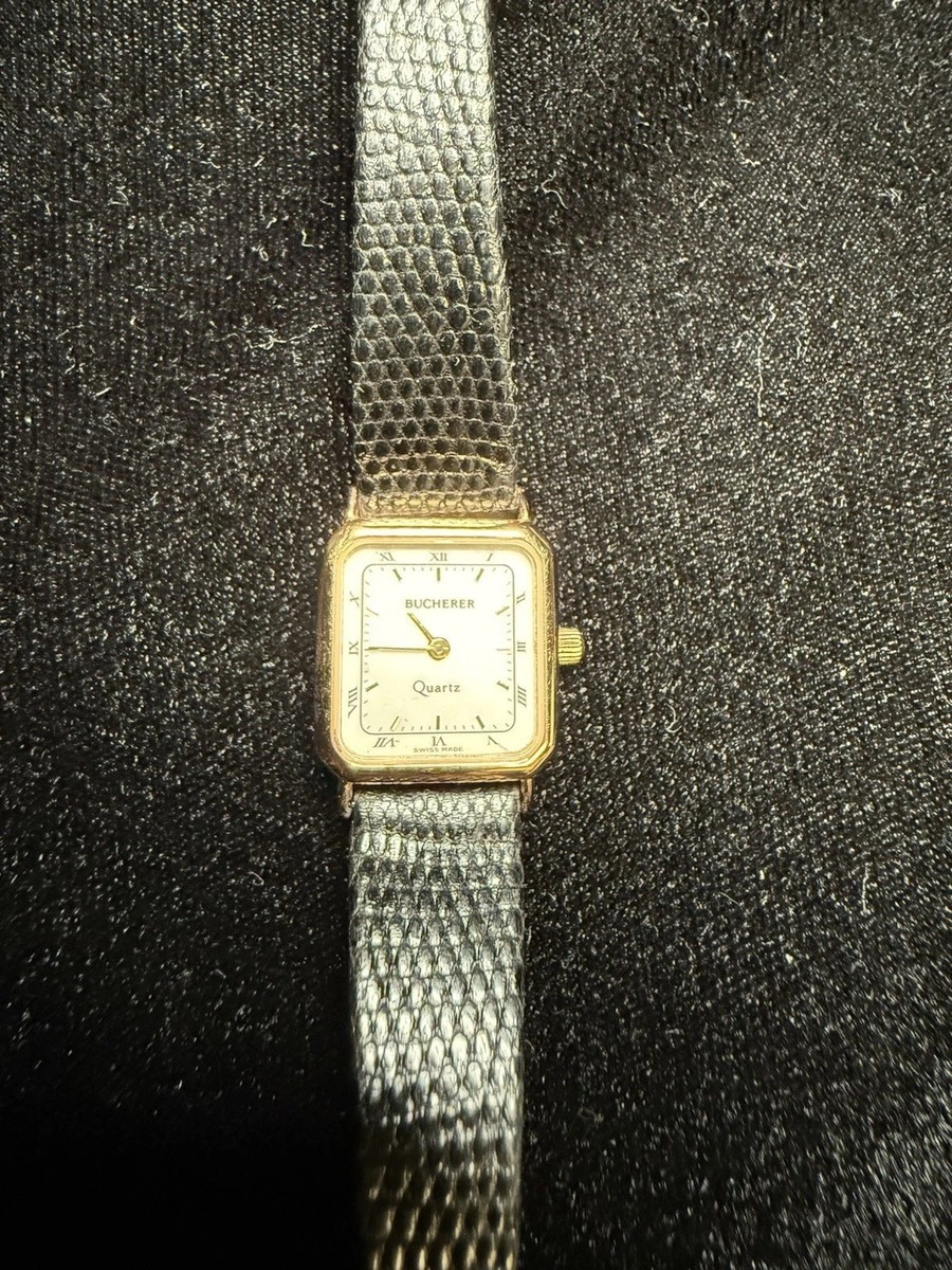 Vintage Gentleman's Bucherer Watch Quartz Swiss Made Lizard Vintage Gentleman's Bucherer Watch Quartz Swiss Made Lizard